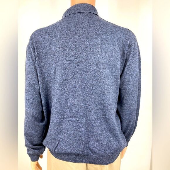 Pronto-Uomo Merino Wool Blend Knit Blue Men’s Shirt Size XL-54 Made in Italy - Picture 5 of 8